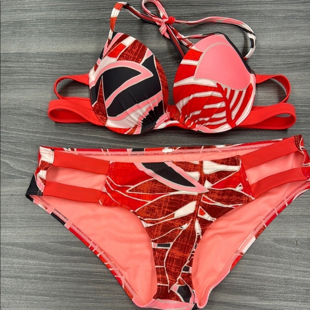 Aerie Red and Pink Bikini Set